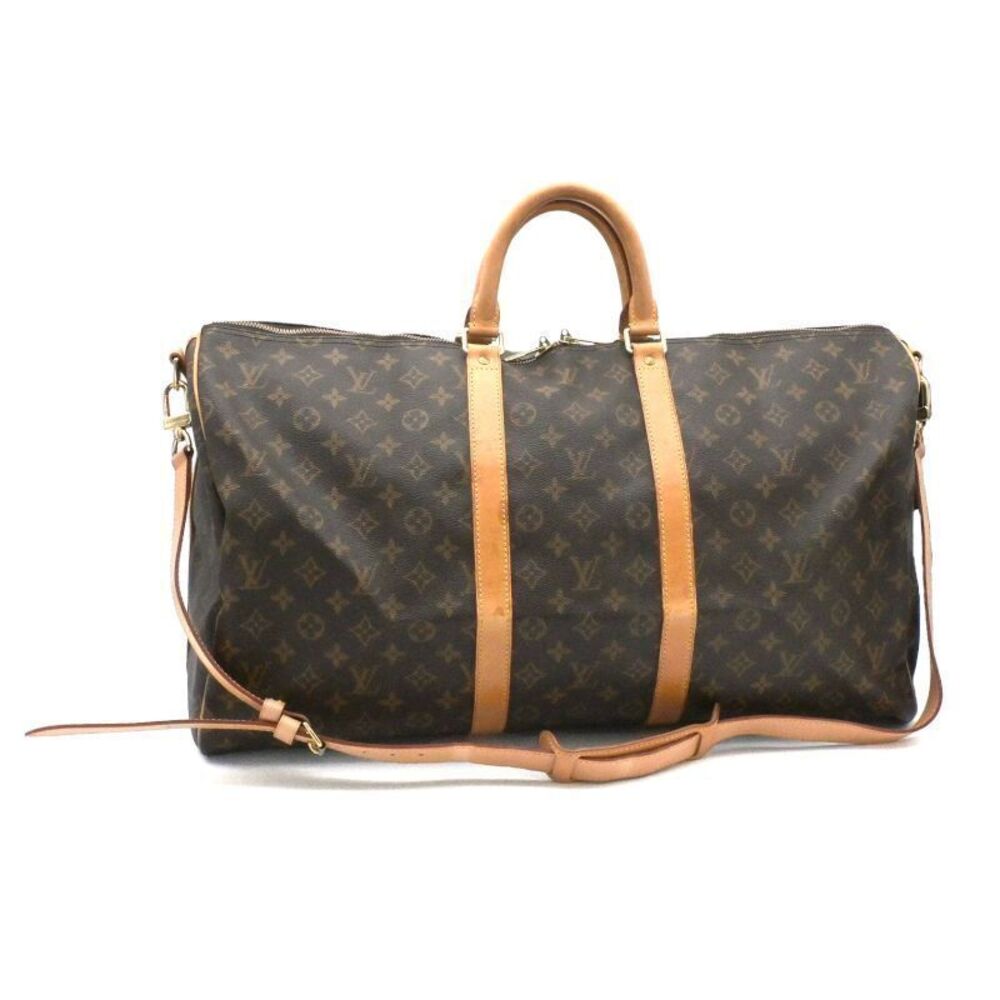 Louis Vuitton Keepall Bandouliere Travel Bag Boston Crossbody Bag Leather Brown